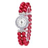 Crystal Watch Pearl String Strap Watch models Clock Ladies
